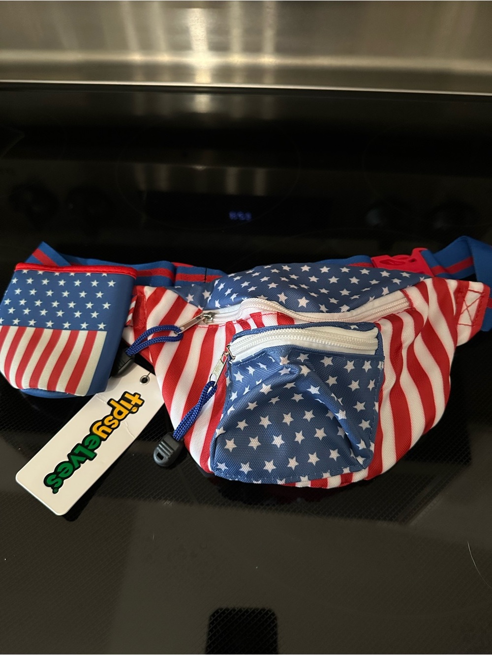 Tipsyelves USA Flag Fanny Pack - Red, White & Blue